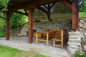 pergola s venkovním posezením