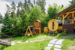 zahrada chaty Slanická osada